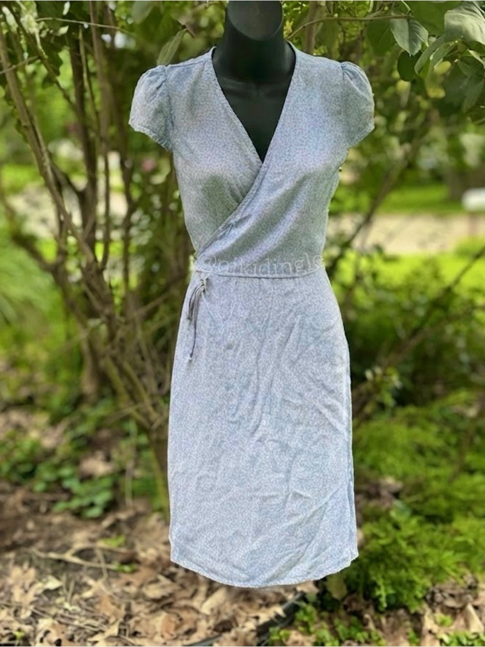Brandy Melville Floral Baby Blue Wrap Dress Cottagecore Italy 40 XS/Small 4